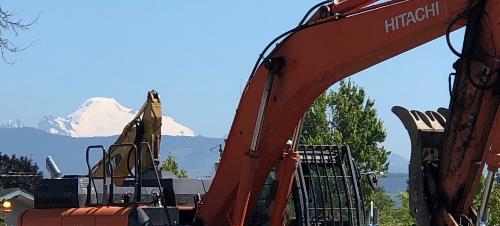 MVSC construction site with mountain