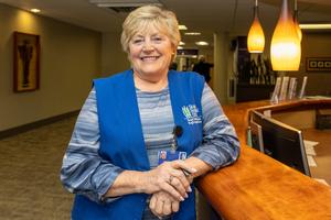 Older woman volunteer