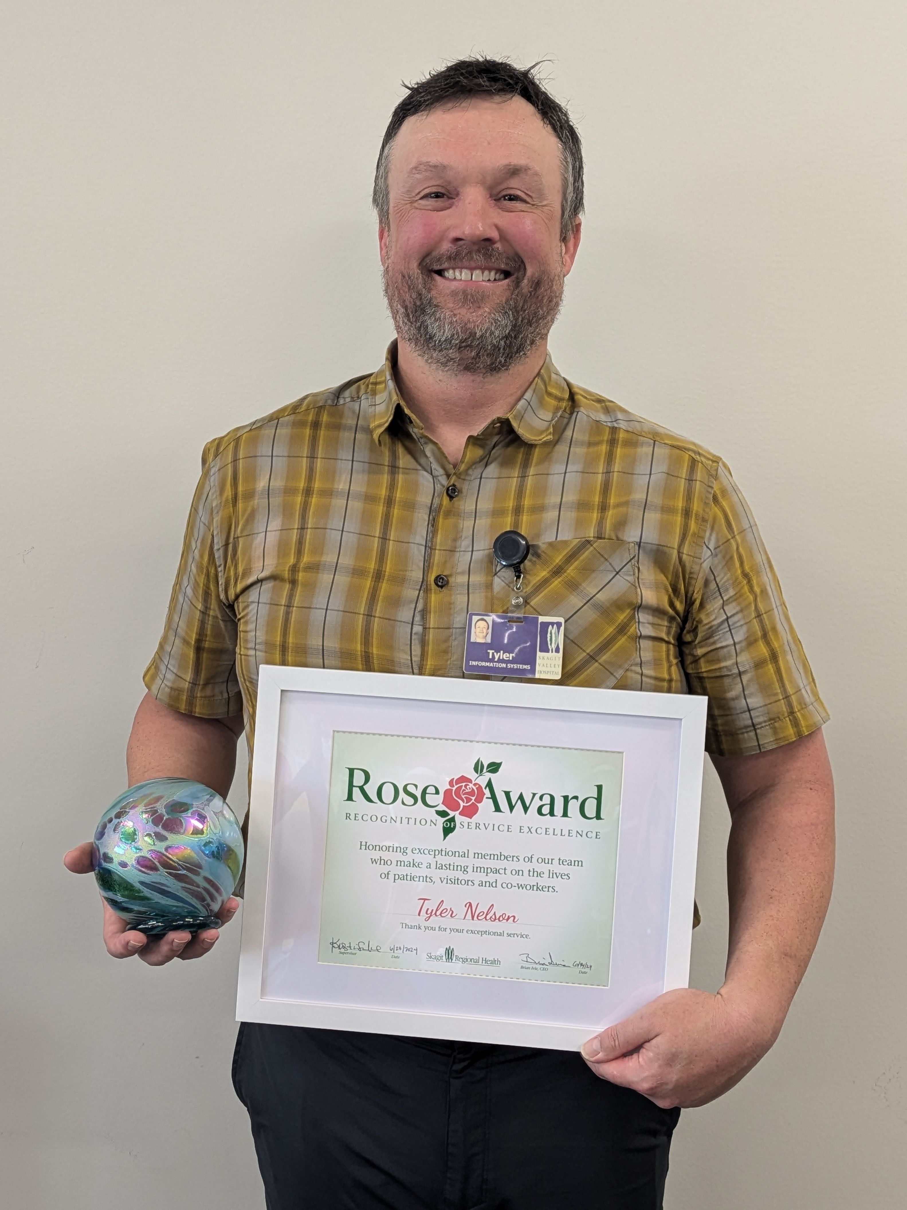 Tyler Nelson, May 2024 Rose Award winner