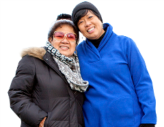 Brenda con una amiga