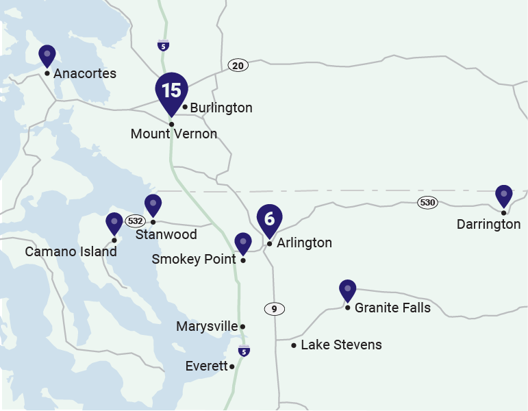 Todas las sedes de Skagit Regional Health