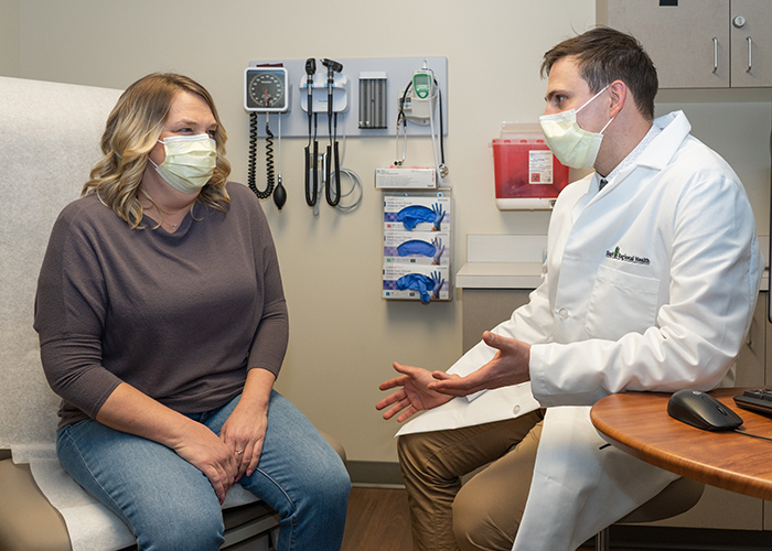 Dr. Morris with patient