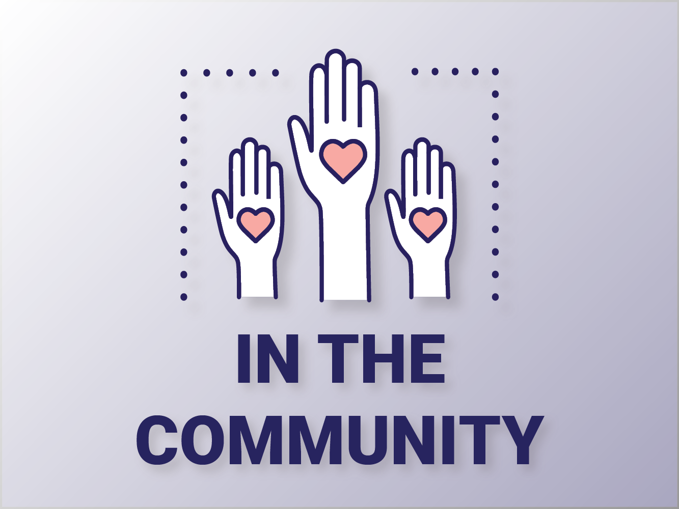 graphic with hands raised with hearts on them